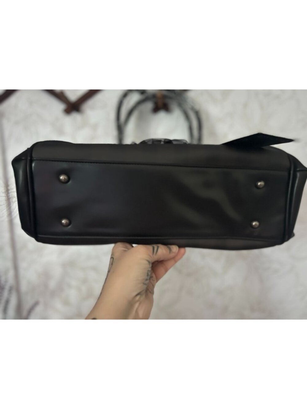 Killstar Darkmoor Academy Handbag Black Gothic Skull Design Ruffled Trim - Picture 12 of 15